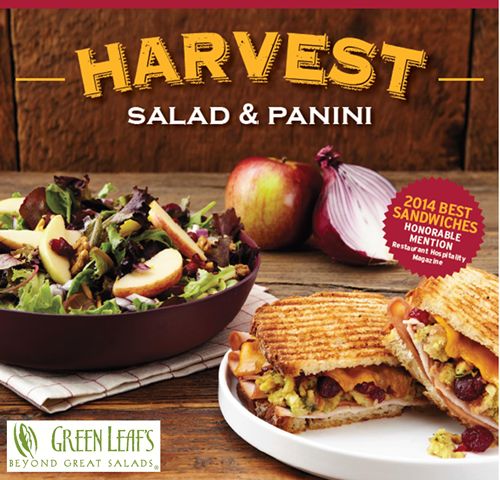 Villa Enterprises Brings Back Popular Harvest Panini Sandwich and Introduces Harvest Salad at Green Leaf's Restaurants