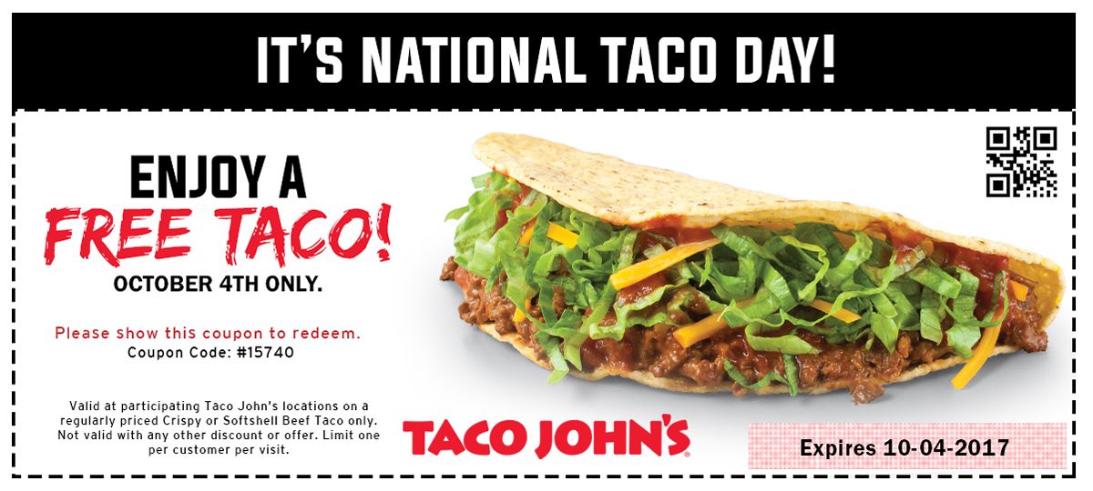 Free Tacos on National Taco Day At Taco John's