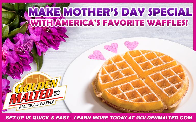 Make Mother's Day Special with Golden Malted Waffles