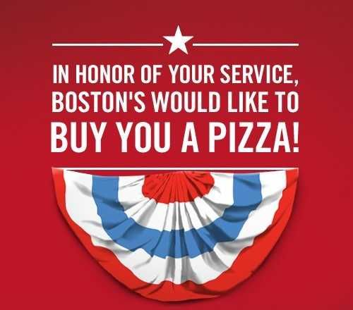 Boston's Pizza Restaurant & Sports Bar Teams Up with Operation Once in a Lifetime this Veterans Day