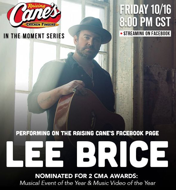 Raising Cane's is Going Country with a Streamed Lee Brice Acoustic Performance