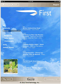British Airways First Class Lounges Introduce the Tiare Technology Wireless WineList System
