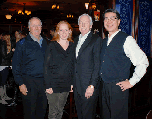 Roses are Blooming in New Jersey:  Shannon Rose Irish Pub Opens Third Location.  Pictured l-r, Harry Rose, chairman of The Rose Group, Shannon Doherty-Portell, vice president of new concepts, Ed Doherty, president, and Ed Choe, chief operating officer of Doherty Enterprises.  More information is available on the Pub's website www.theshannonrose.com.