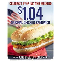 The BURGER KING Original Chicken Sandwich is Back By Popular Demand for Only $1.04 This Independence Weekend