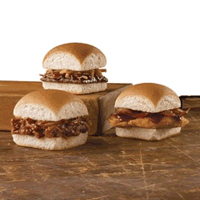 White Castle's BBQ Pulled Pork Slider, Original BBQ Slider and BBQ Chicken Slider.