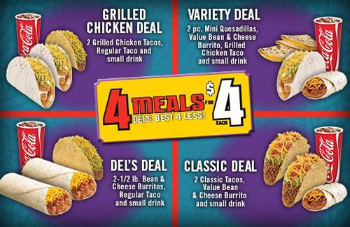 Four Is More at Del Taco: New Limited Time Only $4 Meals Offer Value, Taste AND a Drink