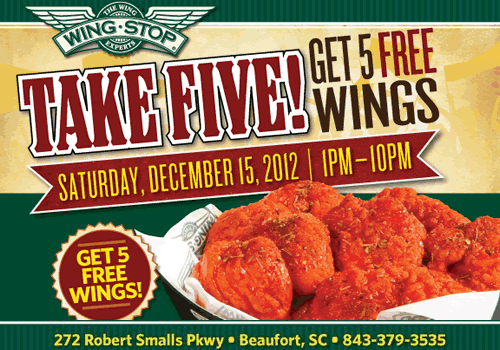 Wingstop to Offer Beaufort Five Free Wings December 15 Wingstop to Offer Beaufort Five Free Wings December 15