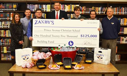 Zaxby's Donates $125,000 to Aid Expansion of Prince Avenue Christian School