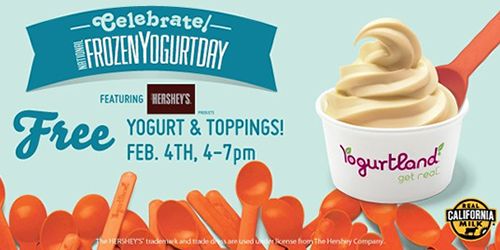 Yogurtland to Celebrate National Frozen Yogurt Day on February 4 with Free Frozen Yogurt and Toppings Yogurtland to Celebrate National Frozen Yogurt Day on February 4 with Free Frozen Yogurt and Toppings