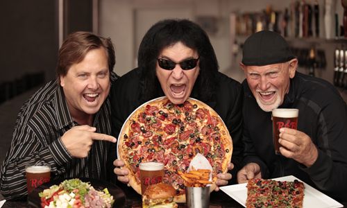 Rock & Brews founding partners, from left to right, Michael Zislis, Gene Simmons, and Dave Furano. Paul Stanley Joins Gene Simmons as Founding Partner in Rock & Brews Restaurant Venture