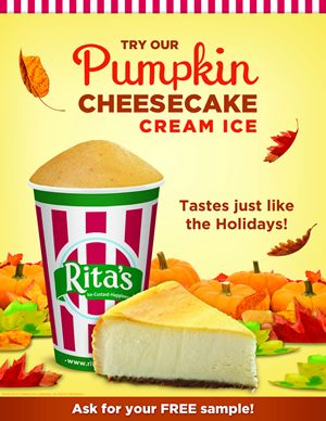 Rita's Italian Ice Introduces New Pumpkin Cheesecake Cream Ice