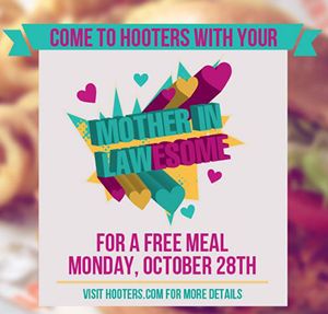 Hooters Celebrates "Mother-in-Lawesome Day" with Free Meal on Oct. 28