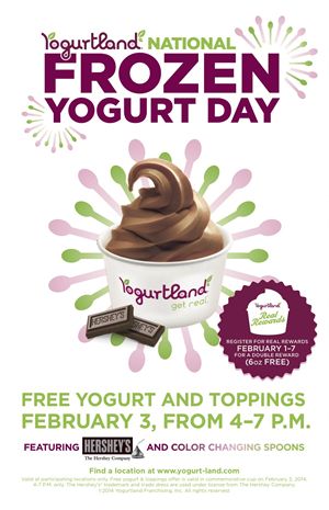Yogurtland To Celebrate National Frozen Yogurt Day  On February 3, 2014