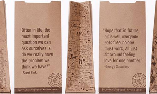 Chipotle Launches "Cultivating Thought" Author Series on Cups and Bags