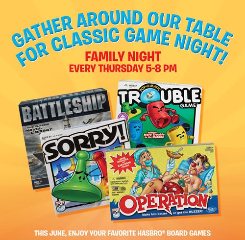 Thursday Night is Game Night at Ryan's, HomeTown Buffet and Old Country Buffet All June Long!