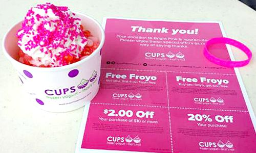 CUPS Frozen Yogurt - That's Hot Partners with Bright Pink for Breast Cancer Awareness Month