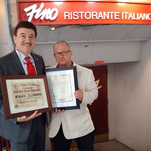 Fino Wall Street Ristorante Earns 5-Stars From FSM 22000 Food Auditors