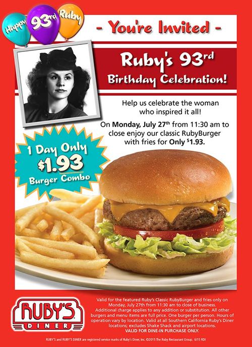 Ruby's Celebrates Namesake's 93rd Birthday
