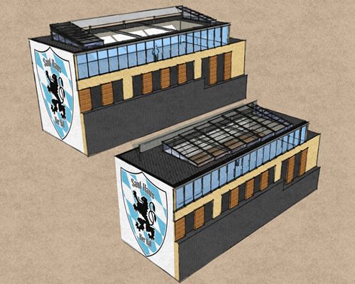 Water, Barley, Hops, Yeast, and Soon-to-be a Roll-A-Cover Retractable Enclosure at Sauf Haus