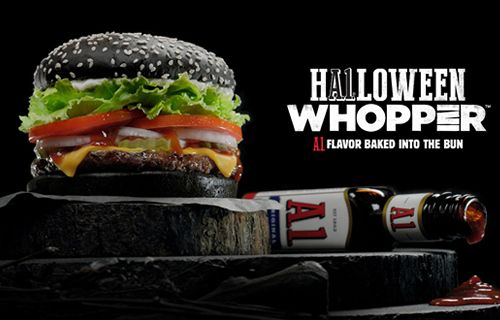 BURGER KING Restaurants Unveil the A.1. Halloween WHOPPER Sandwich with A.1. Flavor Baked into the Black Bun