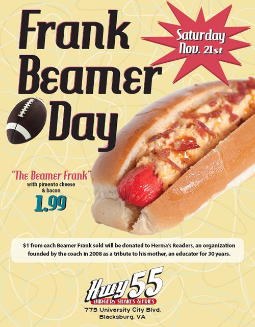 Hwy 55 Declares Saturday, November 21 Frank Beamer Day and Will Feature a Beamer Frank