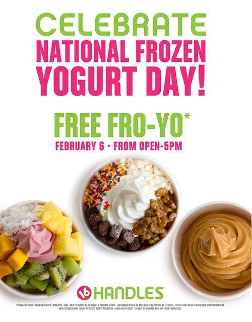 16 Handles Celebrates National Frozen Yogurt Day with FREE FROYO!