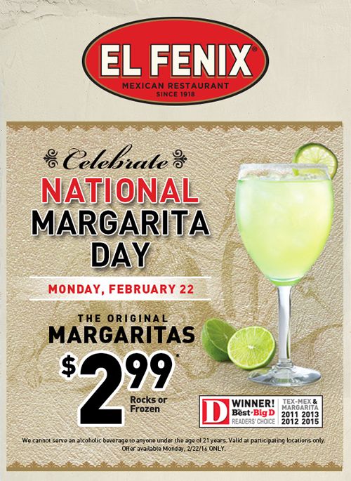 El Fenix Toasts National Margarita Day with Delicious Deal