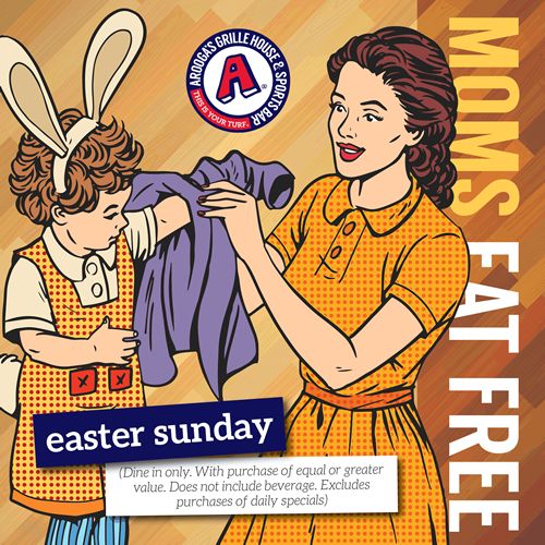 Moms Eat Free This Easter at Arooga's Grille House & Sports Bar
