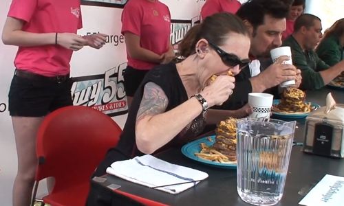 Hwy 55 Hosts World's Fastest Eaters at Hamburger Eating Contest During NC Pickle Festival, Saturday April 23 at Noon in Downtown Mount Olive