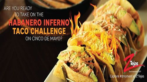 Z'Tejas Unleashes the Heat on Cinco de Mayo with Habanero Inferno Taco Challenge