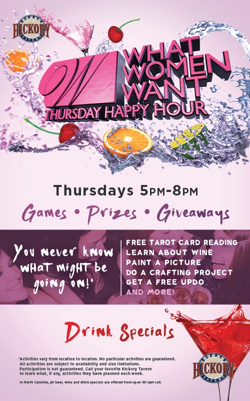 Hickory Tavern Launches What Women Want Thursday Happy Hour