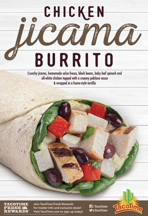 TacoTime Introduces Chicken Jicama Burrito
