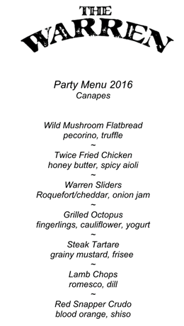 The Warren: A New West Village Restaurant Offering Holiday Parties