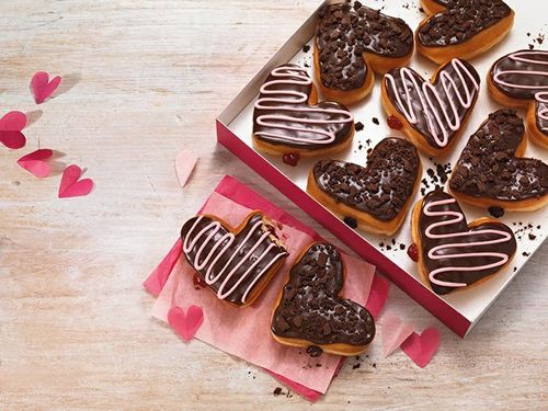 Dunkin' Donuts' Sweet Pairing for Valentine's Day: Heart-Shaped Donuts and New Fudge Brownie & Vanilla Cupcake Flavored Coffees