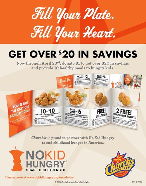 Church's Chicken Renews & Expands Partnership with No Kid Hungry