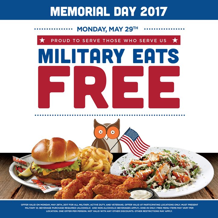 Hooters Serves Free Meals to Military on Memorial Day