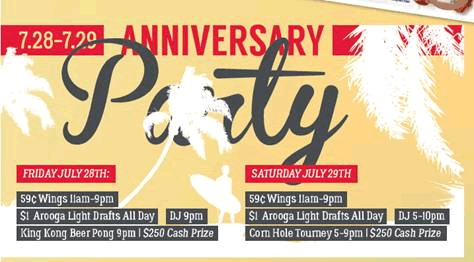 Arooga's Grille House & Sports Bar Set for 9th Anniversary Bash at its Original Route 22 Location