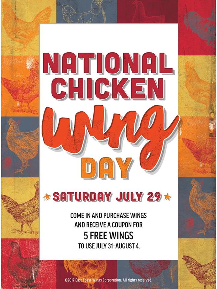 East Coast Wings & Grill Celebrates National Chicken Wing Day