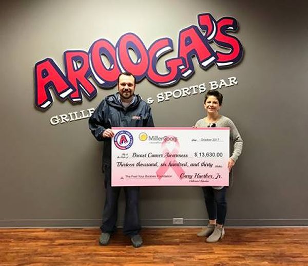 Arooga's Raises over $13,000 for Breast Cancer Awareness in October Fundraiser