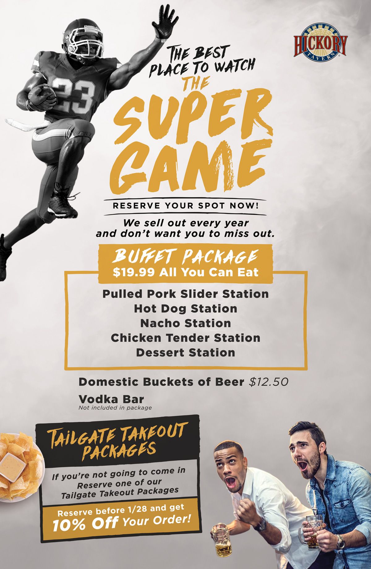Hickory Tavern Plans the Perfect Big Game Recipe, Dine In or Take Out