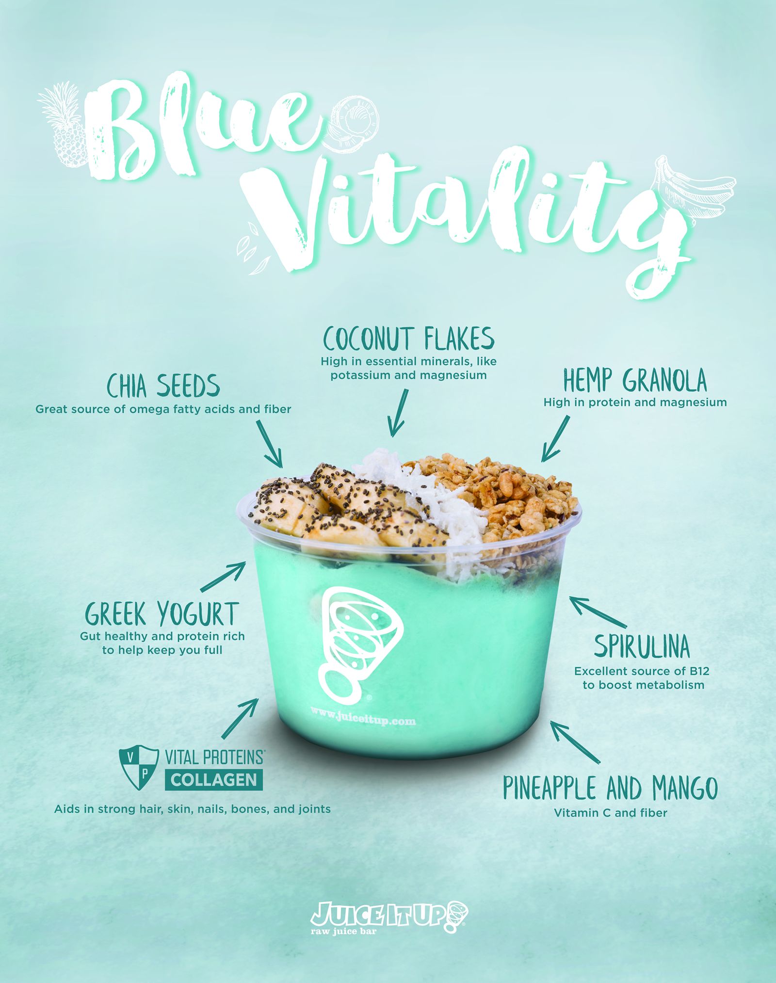 Juice It Up! Beats the Blues with New Blue Vitality Spirulina Bowl