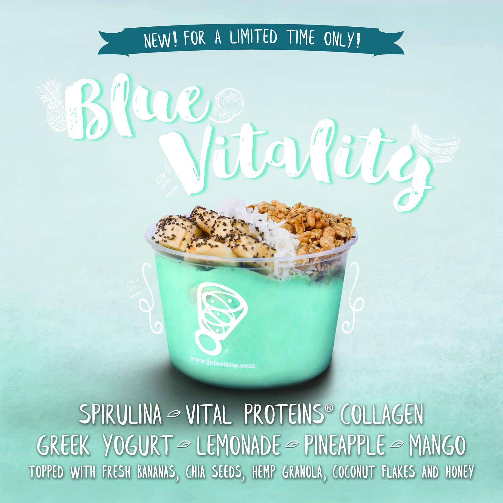 Juice It Up! Beats the Blues with New Blue Vitality Spirulina Bowl