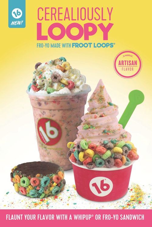 16 Handles Launches New Frozen Yogurt Flavor: Cerealiously Loopy, Made with Froot Loops Cereal!