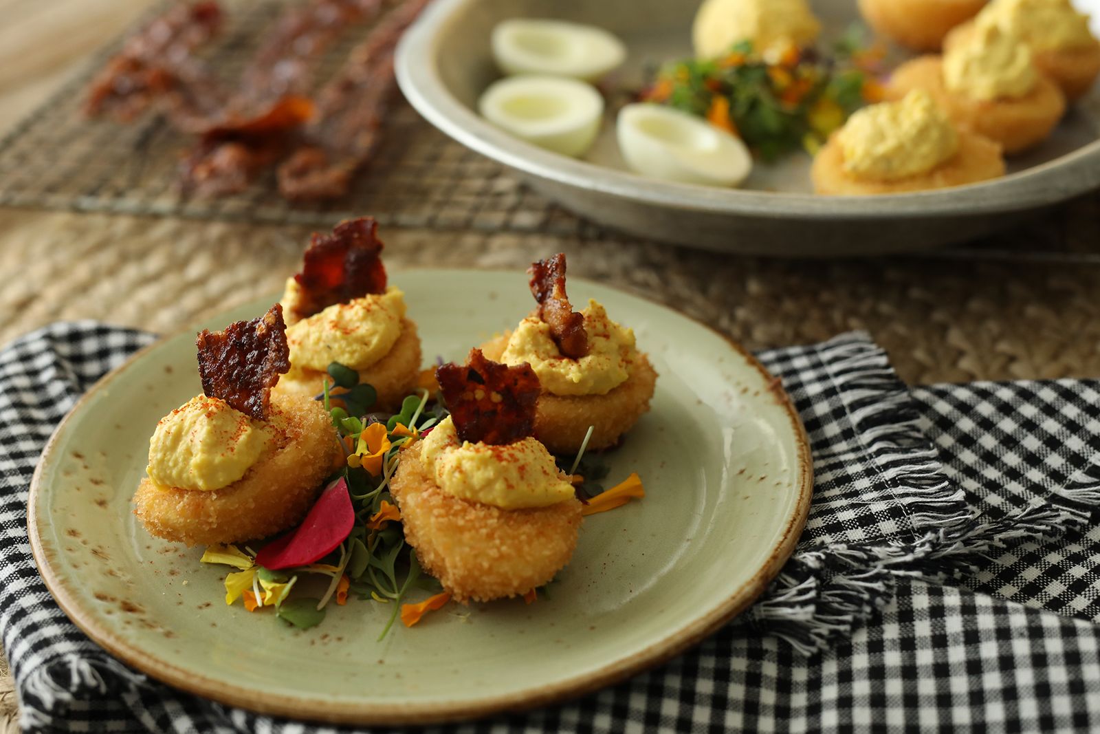 Lazy Dog Restaurant & Bar Crispy Deviled Eggs
