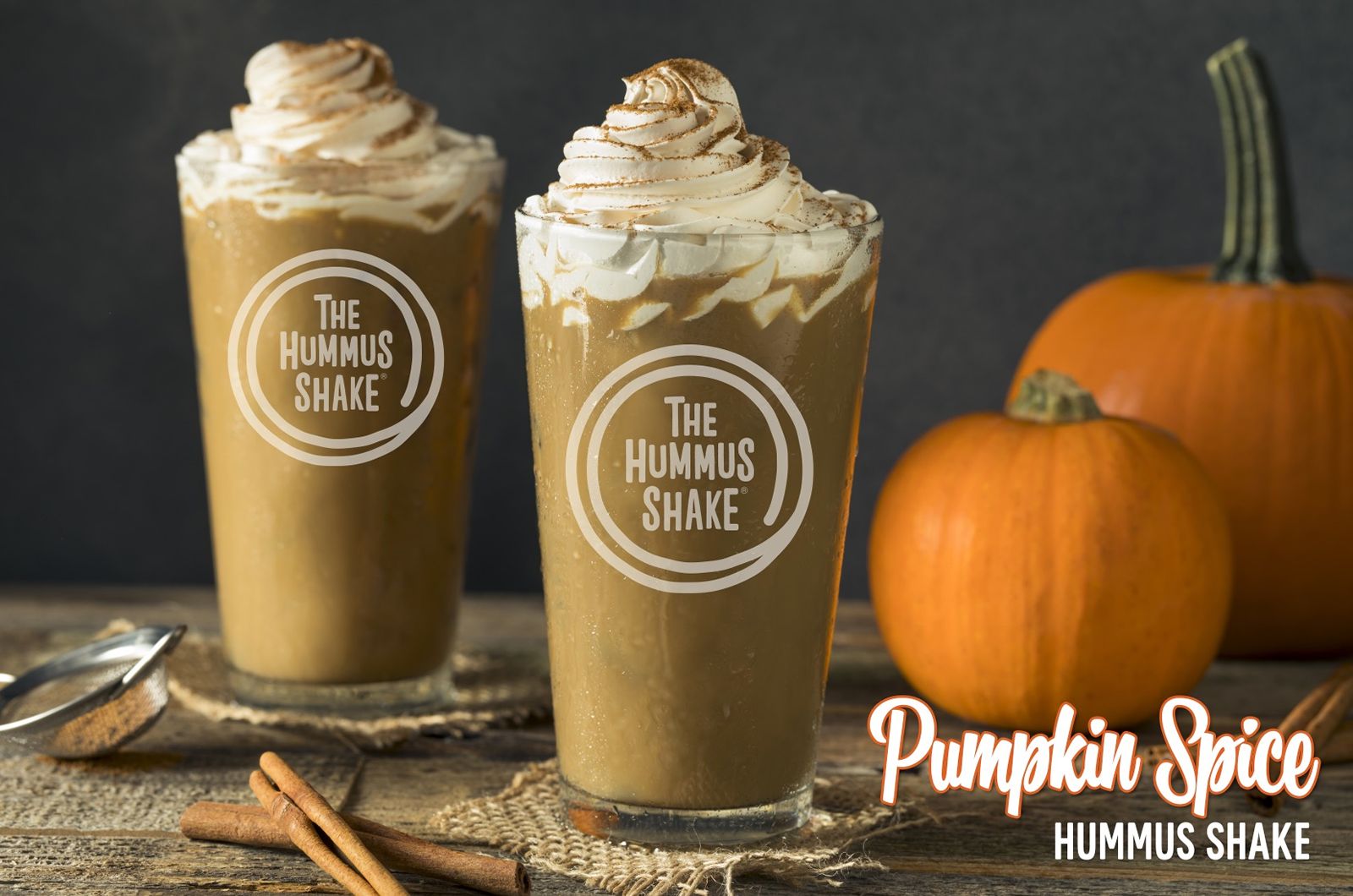 The Hummus & Pita Co. has launched a new Pumpkin Spice Hummus Shake and Pumpkin Pie Dessert Hummus at all of its locations.