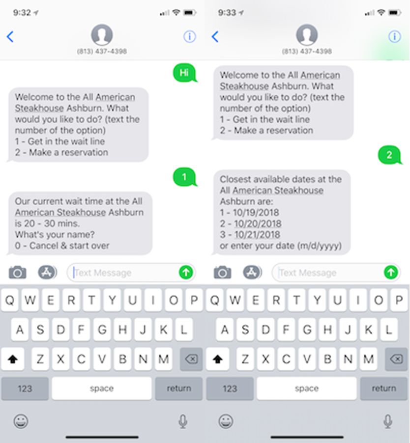 Get in a Wait Line or Make a Reservation via SMS with Digital Diner