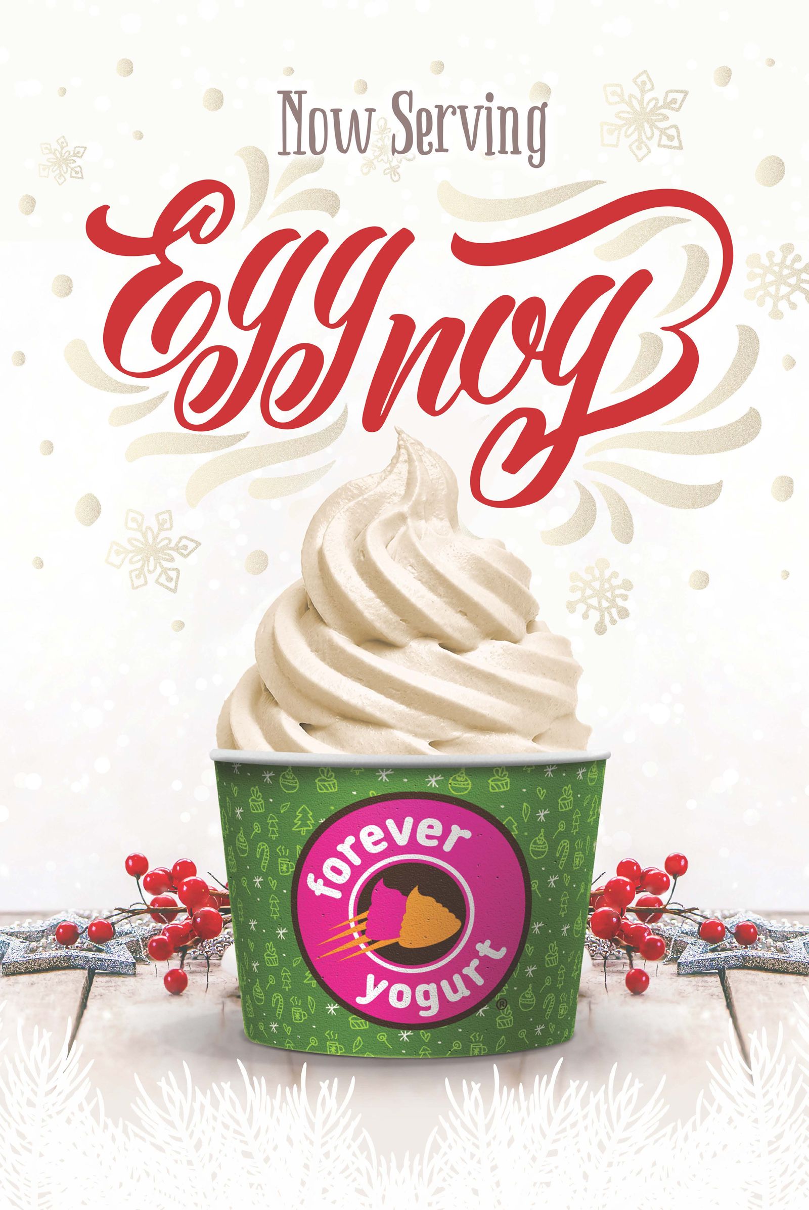 'Tis the Season to Be Swirling: Forever Yogurt Features Eggnog Froyo for December