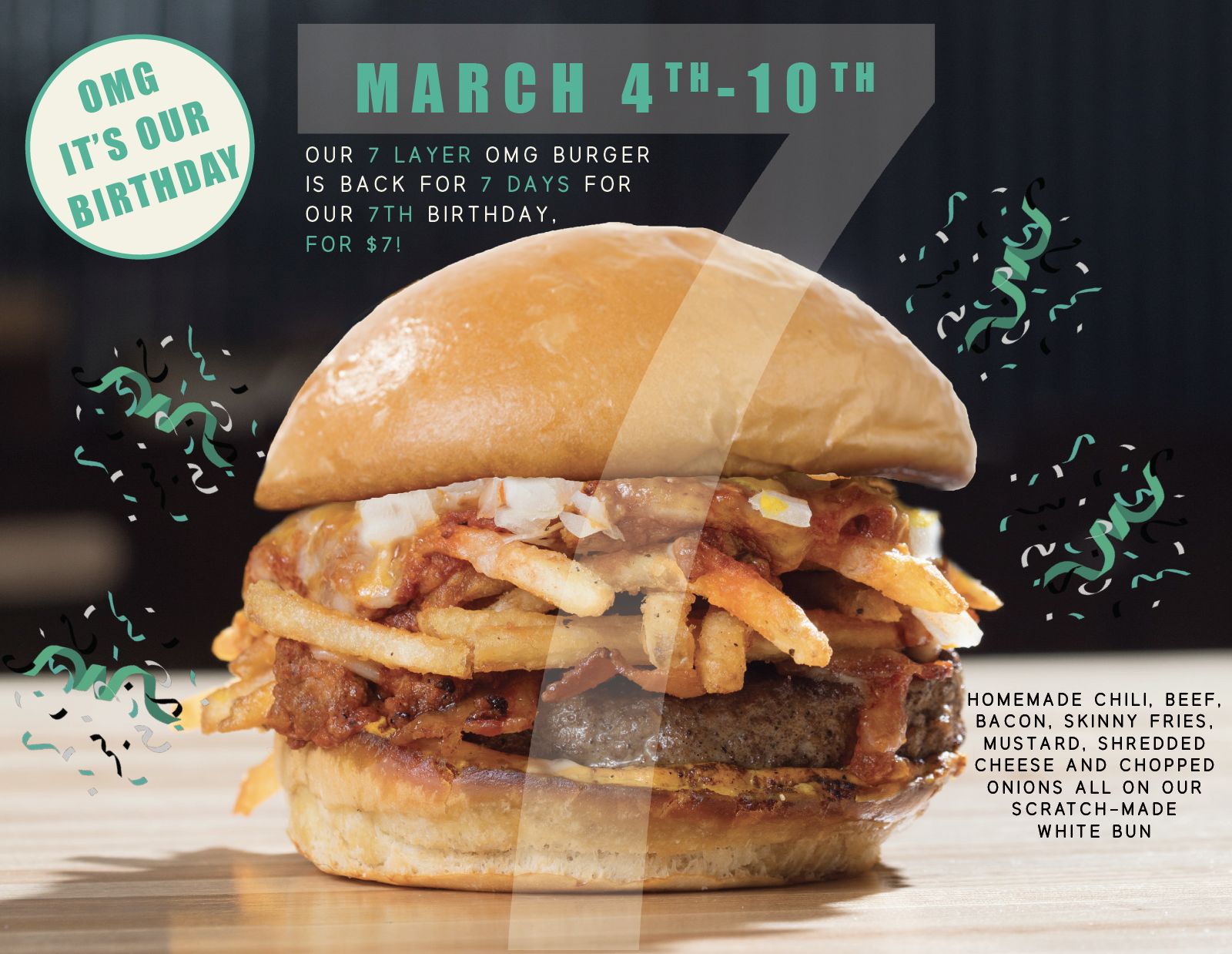 Grub Announces Weeklong Return of OMG Burger to Celebrate 7 Year Anniversary