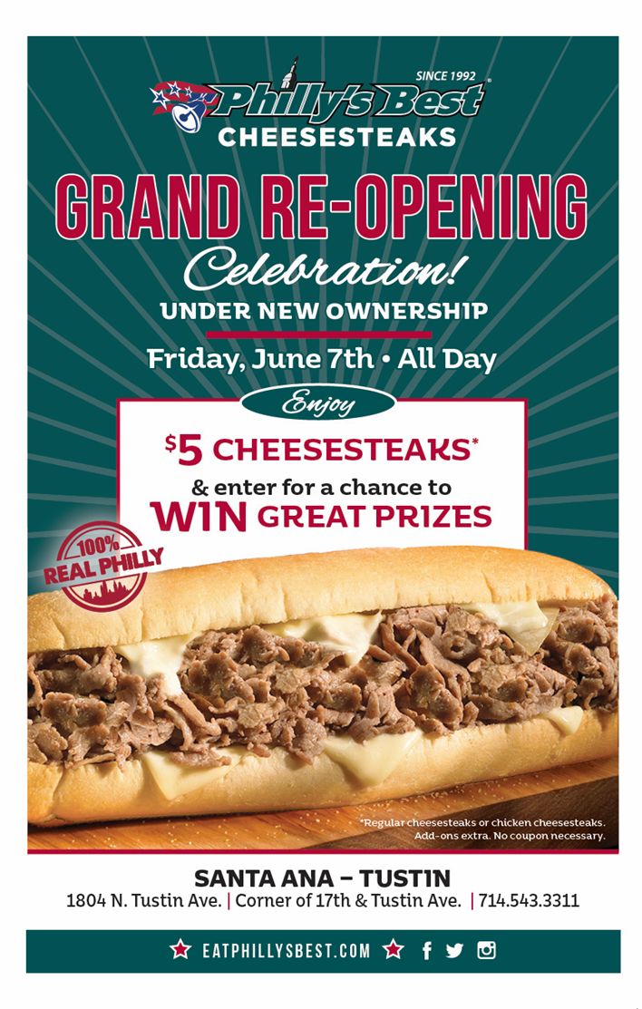 Philly's Best Cheesesteaks to Throw Big Party in Santa Ana