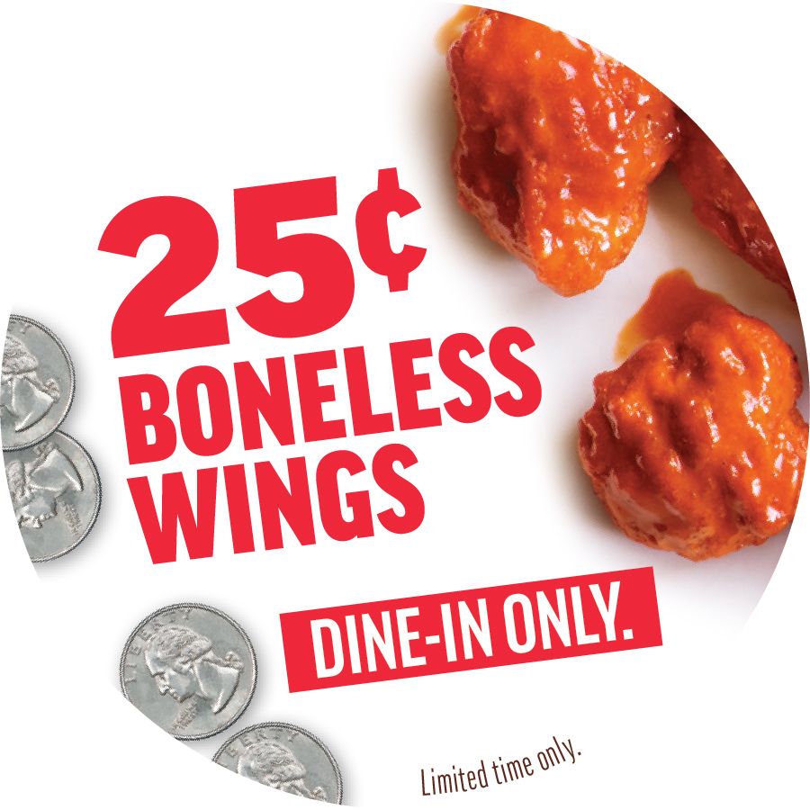Applebee's Announces 25¢ Boneless Wings Nationwide Starting Today